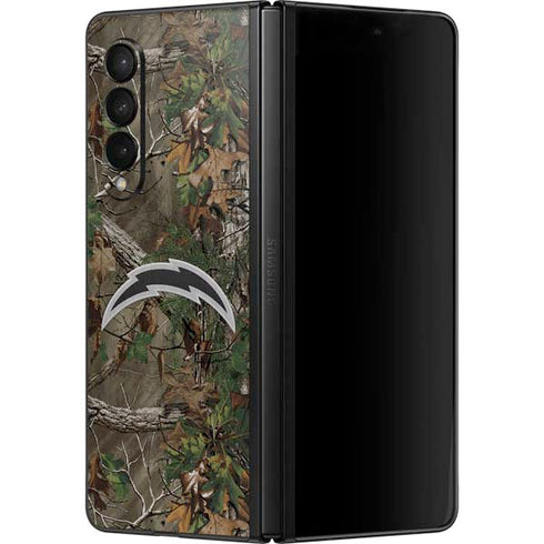 NFL Los Angeles Chargers Realtree Xtra Green Camo Galaxy Z Fold3 5G Skin