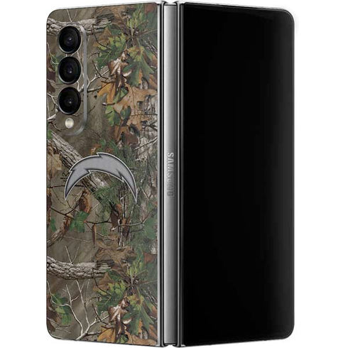 NFL Los Angeles Chargers Realtree Xtra Green Camo Galaxy Z Fold4 5G Skin