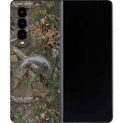 NFL Los Angeles Chargers Realtree Xtra Green Camo Galaxy Z Fold4 5G Skin