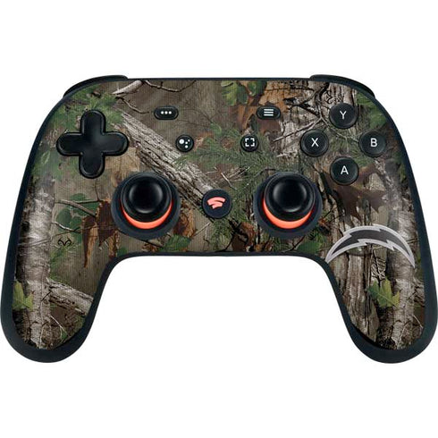 NFL Los Angeles Chargers Realtree Xtra Green Camo Google Stadia Controller Skin