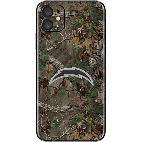 NFL Los Angeles Chargers Realtree Xtra Green Camo iPhone 11 Skin