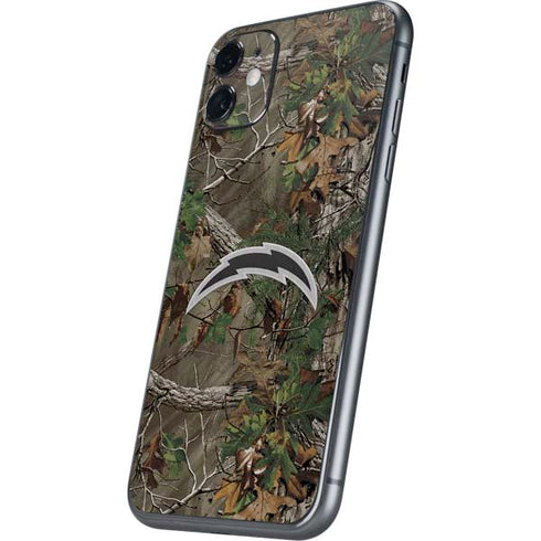 NFL Los Angeles Chargers Realtree Xtra Green Camo iPhone 11 Skin