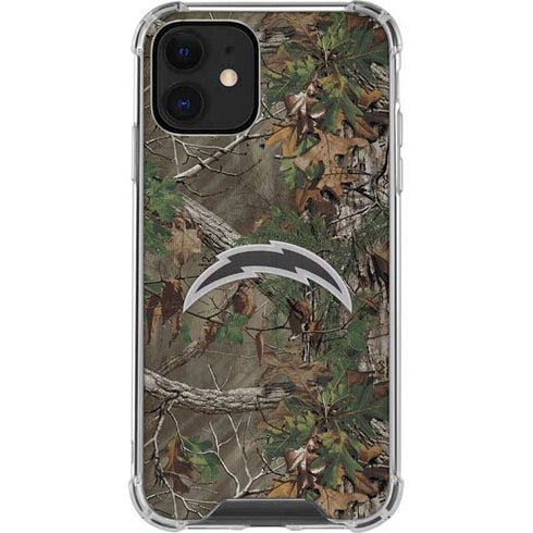 NFL Los Angeles Chargers Realtree Xtra Green Camo iPhone 12 Clear Case