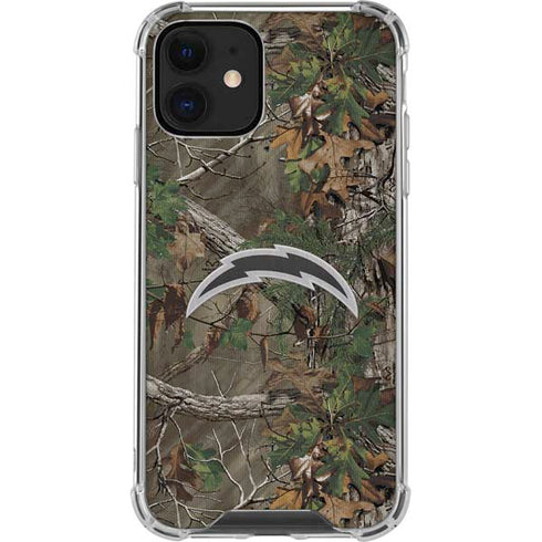 NFL Los Angeles Chargers Realtree Xtra Green Camo iPhone 12 Mini Clear Case