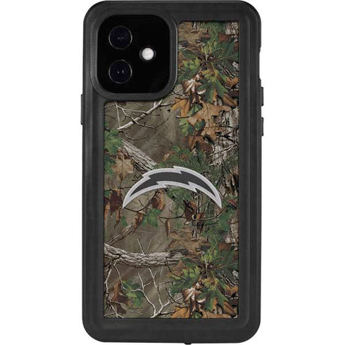 NFL Los Angeles Chargers Realtree Xtra Green Camo iPhone 12 Waterproof Case