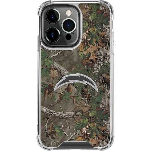 NFL Los Angeles Chargers Realtree Xtra Green Camo iPhone 13 Pro Clear Case