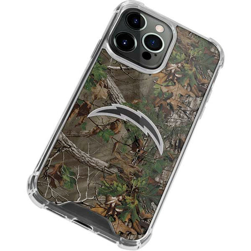 NFL Los Angeles Chargers Realtree Xtra Green Camo iPhone 13 Pro Clear Case