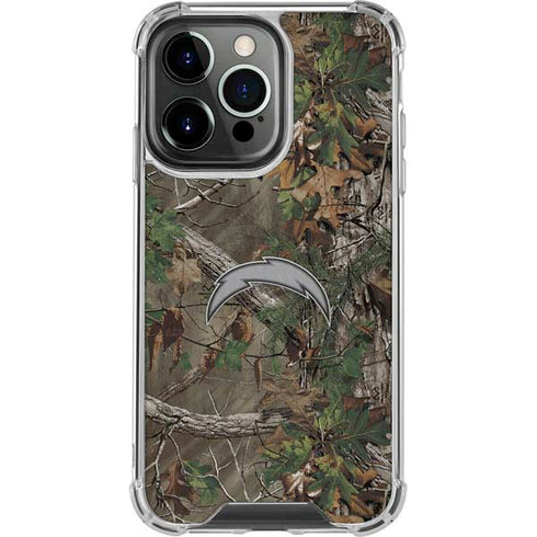NFL Los Angeles Chargers Realtree Xtra Green Camo iPhone 15 Pro Clear Case