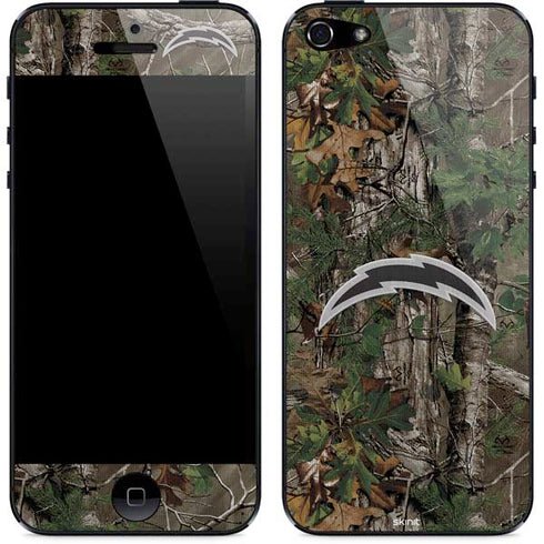 NFL Los Angeles Chargers Realtree Xtra Green Camo iPhone 5/5s/5SE Skin