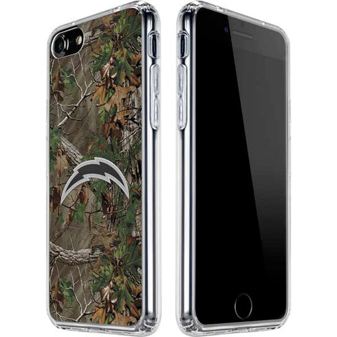 NFL Los Angeles Chargers Realtree Xtra Green Camo iPhone SE (2nd & 3rd Gen) Clear Case
