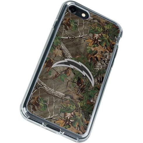 NFL Los Angeles Chargers Realtree Xtra Green Camo iPhone SE (2nd & 3rd Gen) Clear Case