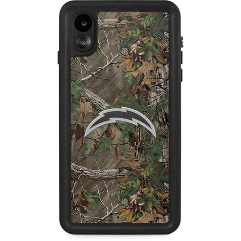 NFL Los Angeles Chargers Realtree Xtra Green Camo iPhone XR Waterproof Case