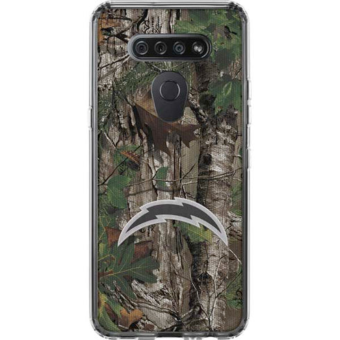 NFL Los Angeles Chargers Realtree Xtra Green Camo LG K51/Q51 Clear Case