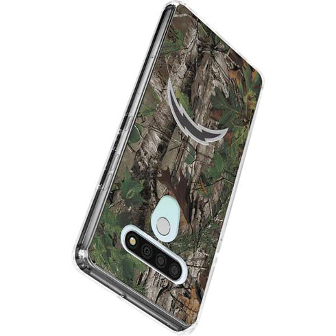 NFL Los Angeles Chargers Realtree Xtra Green Camo LG Stylo 6 Clear Case
