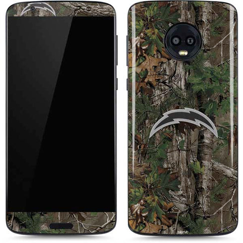 NFL Los Angeles Chargers Realtree Xtra Green Camo Moto G6 Skin