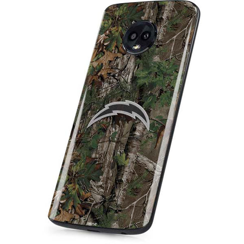 NFL Los Angeles Chargers Realtree Xtra Green Camo Moto G6 Skin