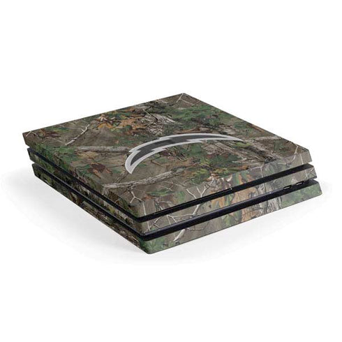 NFL Los Angeles Chargers Realtree Xtra Green Camo PS4 Pro Console Skin