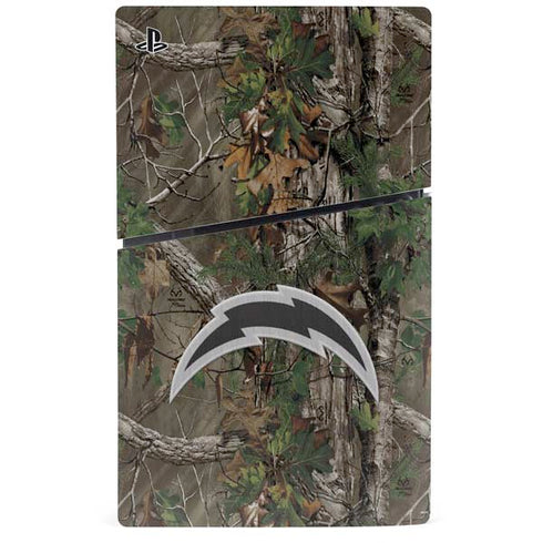 NFL Los Angeles Chargers Realtree Xtra Green Camo PS5 Slim Disk Bundle Skin