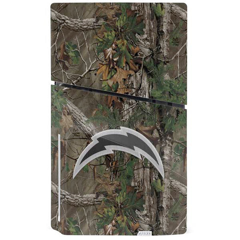 NFL Los Angeles Chargers Realtree Xtra Green Camo PS5 Slim Disk Bundle Skin