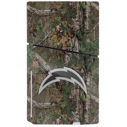 NFL Los Angeles Chargers Realtree Xtra Green Camo PS5 Slim Disk Console Skin