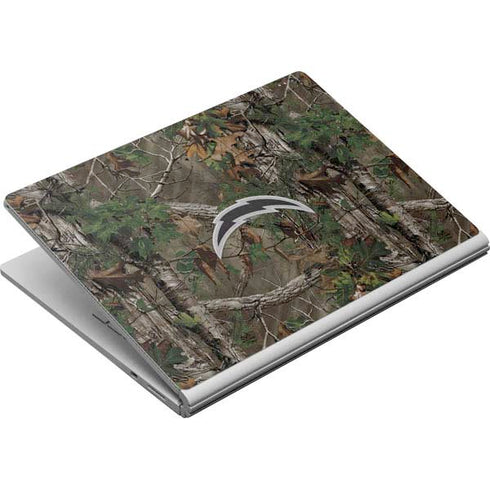 NFL Los Angeles Chargers Realtree Xtra Green Camo Surface Book Skin