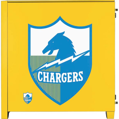 NFL Los Angeles Chargers Retro Logo Corsair 4000D Tempered Glass Mid-Tower ATX Case Skin