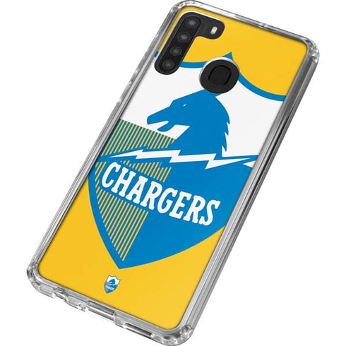 NFL Los Angeles Chargers Retro Logo Galaxy A21 Clear Case