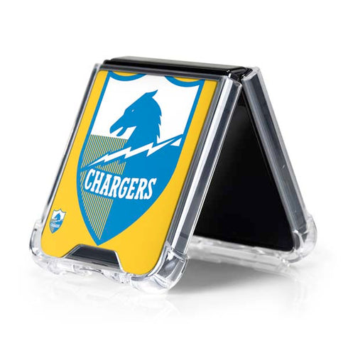 NFL Los Angeles Chargers Retro Logo Galaxy Z Flip5 5G Clear Case