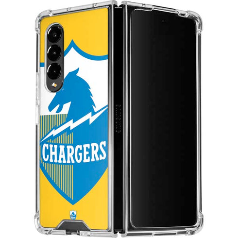 NFL Los Angeles Chargers Retro Logo Galaxy Z Fold4 5G Clear Case