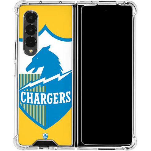 NFL Los Angeles Chargers Retro Logo Galaxy Z Fold4 5G Clear Case