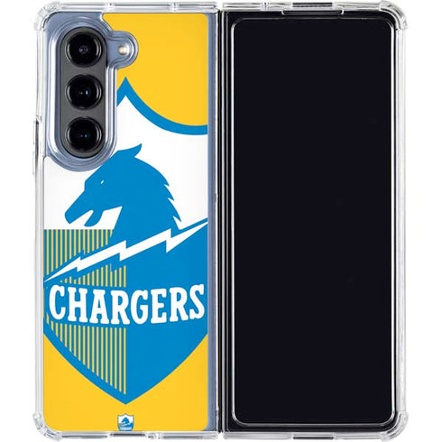 NFL Los Angeles Chargers Retro Logo Galaxy Z Fold5 5G Clear Case