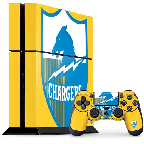 NFL Los Angeles Chargers Retro Logo PS4 Console and Controller Bundle Skin