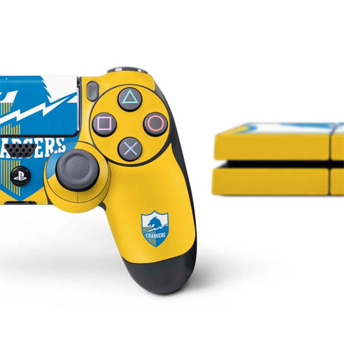 NFL Los Angeles Chargers Retro Logo PS4 Console and Controller Bundle Skin