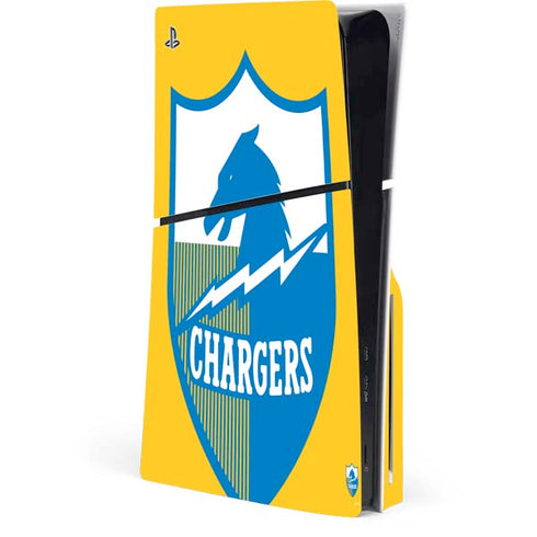 NFL Los Angeles Chargers Retro Logo PS5 Slim Disk Console Skin