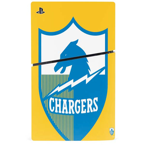 NFL Los Angeles Chargers Retro Logo PS5 Slim Disk Console Skin