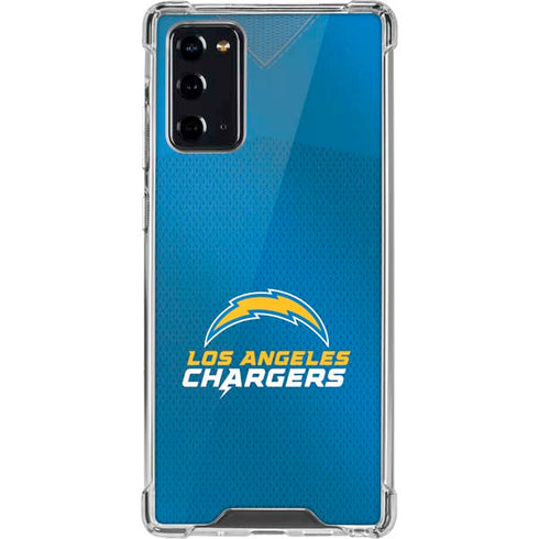 NFL Los Angeles Chargers Team Jersey Galaxy Note20 5G Clear Case