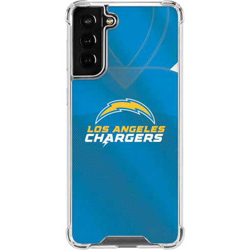 NFL Los Angeles Chargers Team Jersey Galaxy S21 FE Clear Case