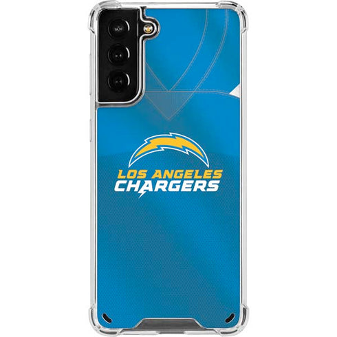 NFL Los Angeles Chargers Team Jersey Galaxy S21 Plus 5G Clear Case