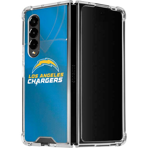 NFL Los Angeles Chargers Team Jersey Galaxy Z Fold4 5G Clear Case
