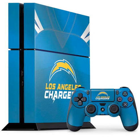 NFL Los Angeles Chargers Team Jersey PS4 Console and Controller Bundle Skin