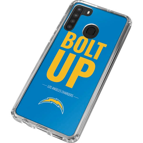 NFL Los Angeles Chargers Team Motto Galaxy A21 Clear Case