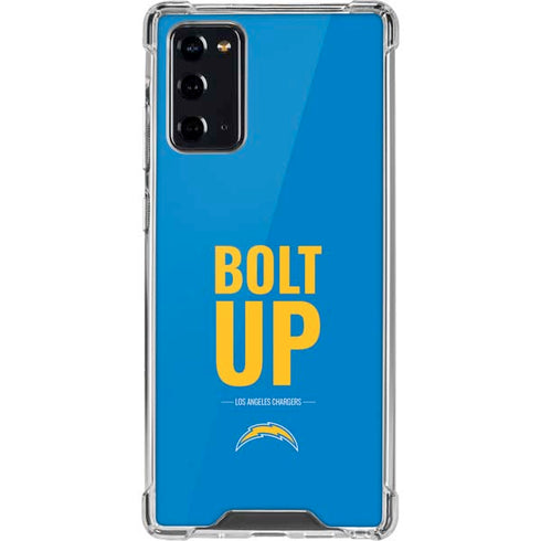 NFL Los Angeles Chargers Team Motto Galaxy Note20 5G Clear Case