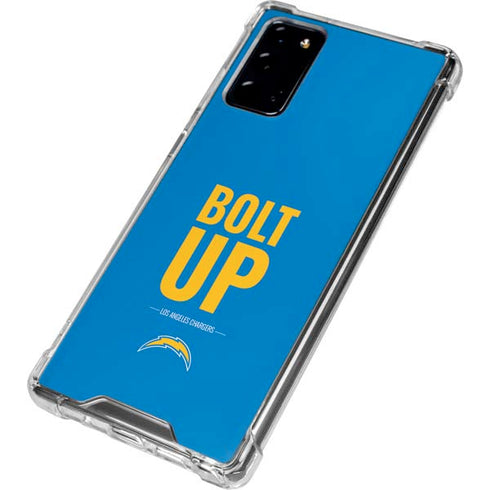 NFL Los Angeles Chargers Team Motto Galaxy Note20 5G Clear Case