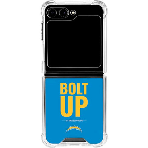 NFL Los Angeles Chargers Team Motto Galaxy Z Flip5 5G Clear Case