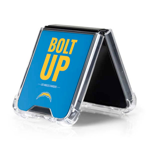 NFL Los Angeles Chargers Team Motto Galaxy Z Flip5 5G Clear Case