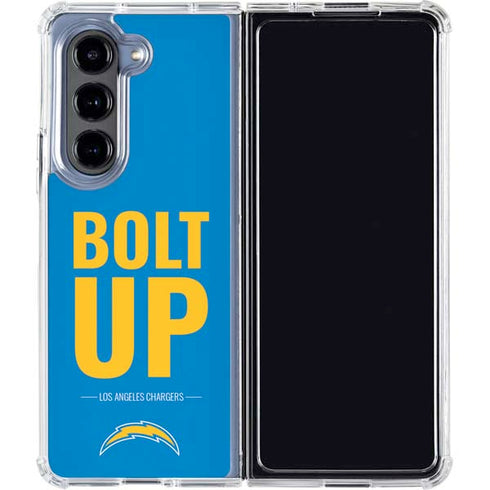 NFL Los Angeles Chargers Team Motto Galaxy Z Fold5 5G Clear Case