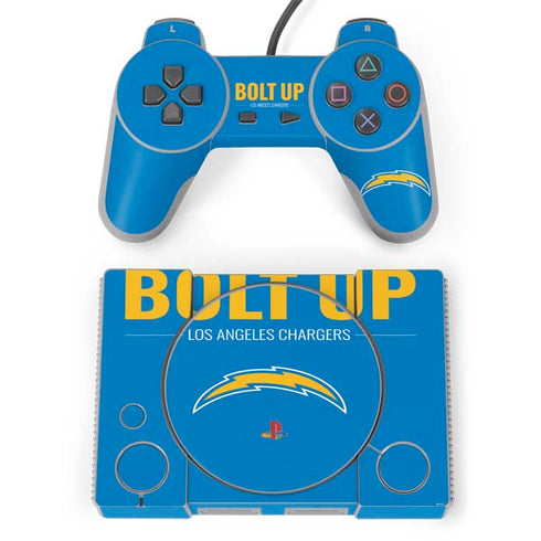 NFL Los Angeles Chargers Team Motto PlayStation Classic Bundle Skin