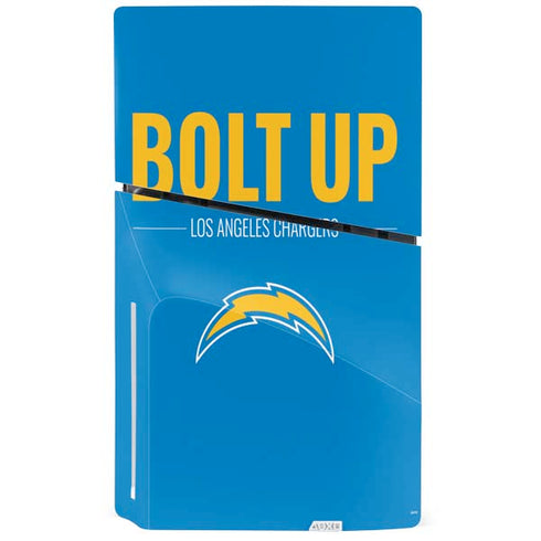 NFL Los Angeles Chargers Team Motto PS5 Slim Disk Bundle Skin