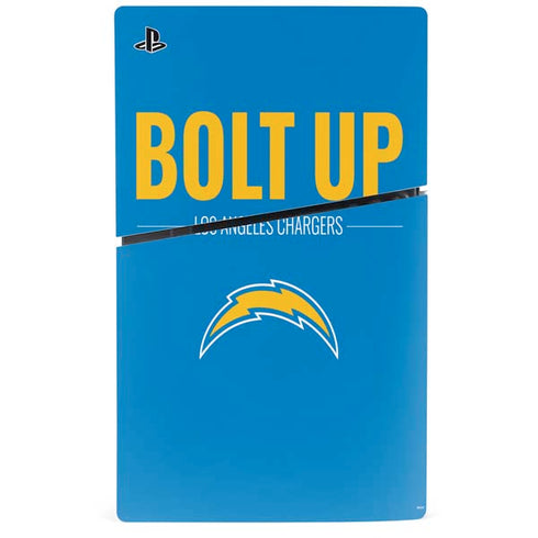 NFL Los Angeles Chargers Team Motto PS5 Slim Digital Edition Console Skin
