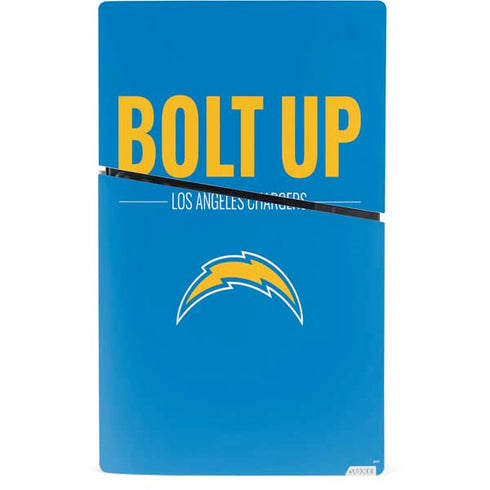 NFL Los Angeles Chargers Team Motto PS5 Slim Digital Edition Console Skin